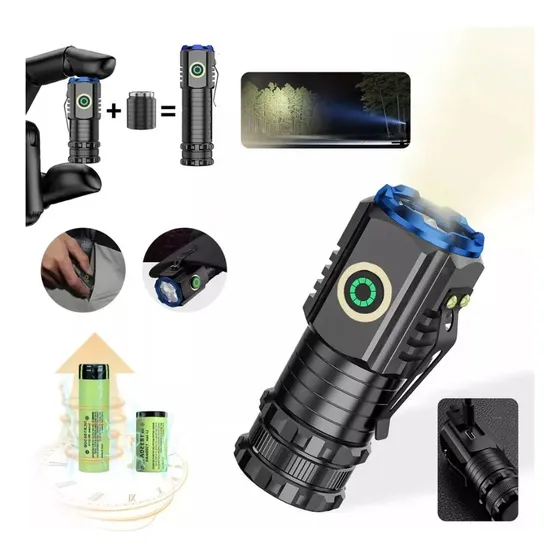 Mini Linterna Led Portátil, Recargable Con Clip Magnético