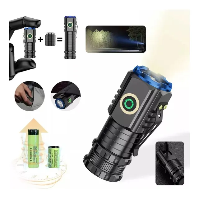 Mini Linterna Led Portátil, Recargable Con Clip Magnético