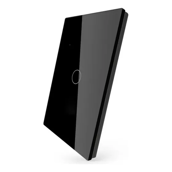 Llave De Luz Táctil 1 Canal Negro Tuya Smart