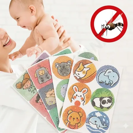 144 Adesivo Repelente Infantil Bebê Sai Dai Mosquito Dengue Pernilongo Muriçocas Proteção 48h Citronela Natural Contra Insetos Colorido Divertido