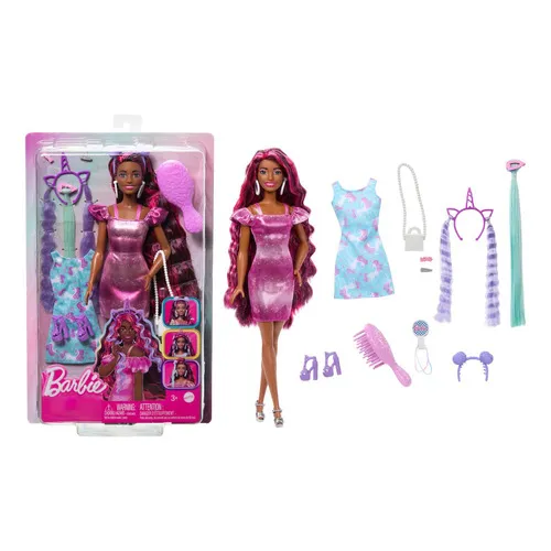 Barbie Totally Muñeca Cabello Arcoíris Extra Largo Ondulado HKT99