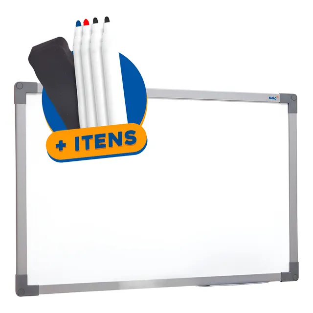 Lousa Quadro Branco 120x80 Soft Colors Para Aulas + Canetas
