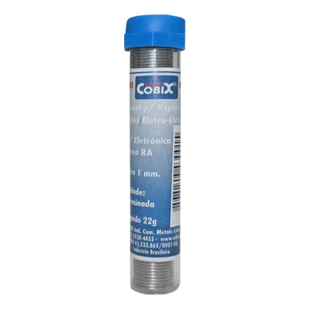 Tubo De Solda Estanho Cobix 1mm P/ Eletrônicos 22gr. Tubo De Solda Estanho Cobix 1mm P/ Eletrônicos 22gr.