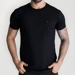 Tommy Hilfiger Camiseta Tommy Hilfiger Básica Masculina Preta