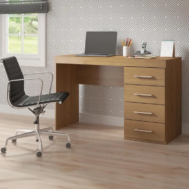 Escritorio Mesa De Pc Madera Mdp Con 4 Cajones Gran Calidad