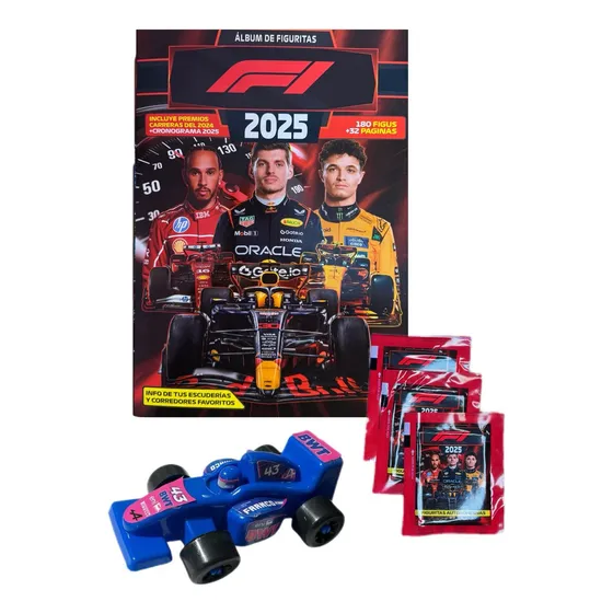 Figuritas Fórmula 1 2025 -álbum+ 20 Sobres+auto Juguete F1