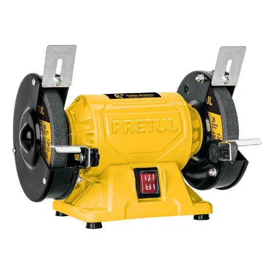 Esmeril De Banco 6'' 1/4hp 185w Pretul EBA-6P 127v 60hz Color Amarillo Frecuencia 60 Hz
