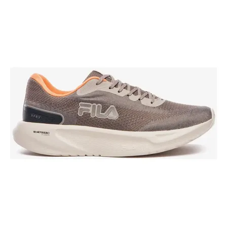 Tênis Masculino Spry Fila Castanho Claro/preto/laranja Lisa 42 Br