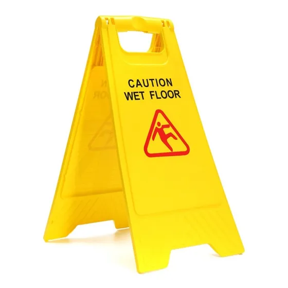 Señal Precaucion Piso Mojado Plastica 58x38cm Amarilla