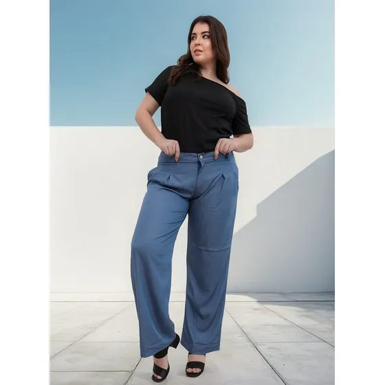 Pantalón Vestir Dama Simil Jean Talle Especial Tumkur