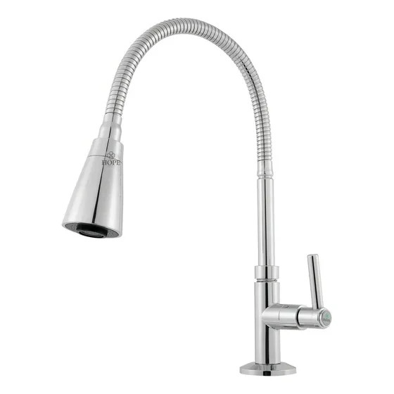 Torneira Gourmet Cozinha Bancada Pia Flexível 2 Jatos Abs Cor Prateado