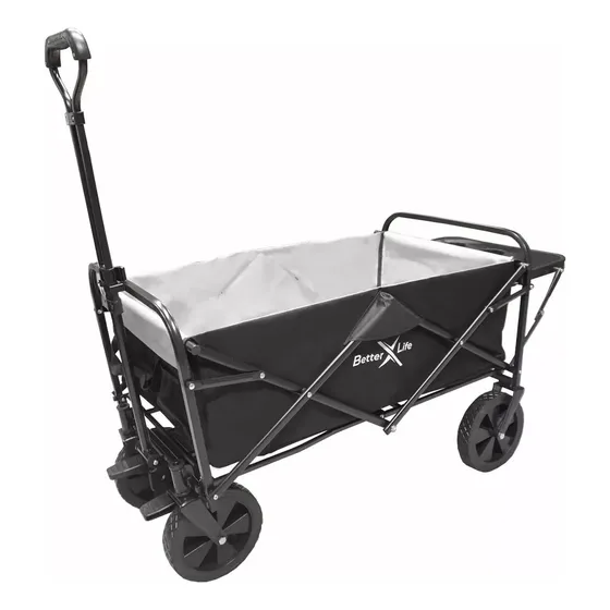 Carrito Vagon Plegable Uso Rudo Para Tianguis Mercancia Color Negro