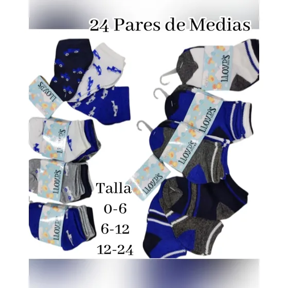 2 Docenas De Medias De Niño Bebe (24 Pares )