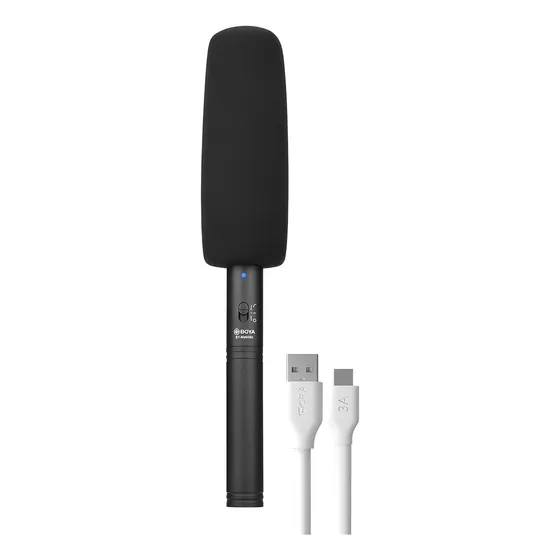 Microfone Shotgun Boya By-bm6060 + Cabo Usb 2.0 A/c Branco