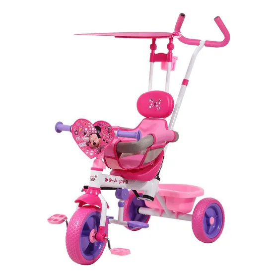 Triciclo De Lujo Con Toldo Y Guía - Diseño Minnie