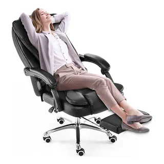 Cadeira De Escritório Presidente Com Apoio Para Os Pés Cor Preto Material Do Estofamento Couro Sintético Mulltx Cor Preto Cadeira De Escritório Presidente Com Apoio Para Os Pés Cor Preto Material Do Estofamento Couro Sintético Mulltx Cor Preto