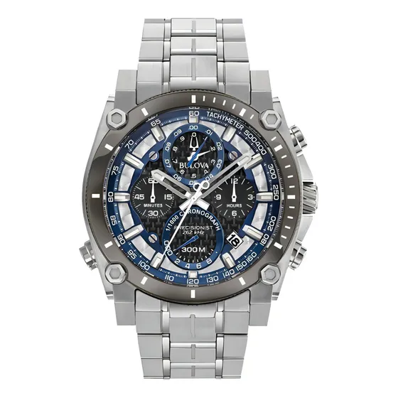 Reloj Bulova Coleccion Precisionist 98b316 Color de la correa Plateado Color del bisel Plateado Color del fondo Azul