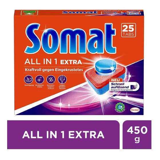 Detergente Lavavajillas, Somat All In One, 25 Pastillas P/ca