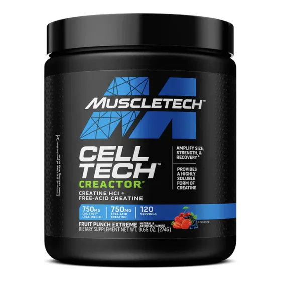 Suplemento MuscleTech sabor fruit punch extreme de 274g - polvo