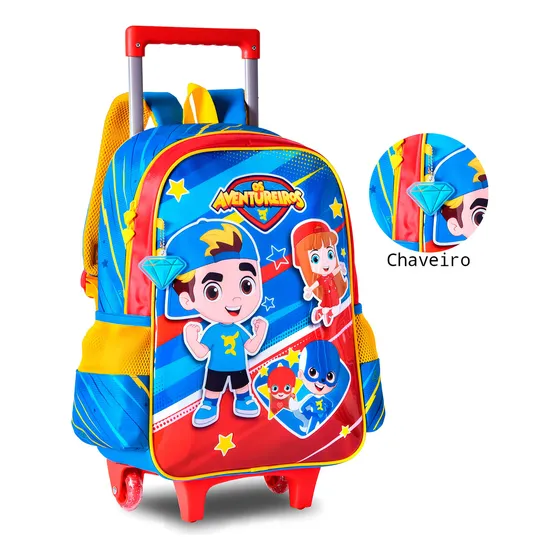 Mochila De Rodinhas Infantil Os Aventureiros Colorida - Clio