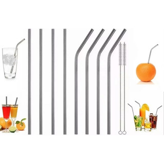 Set 8 Popotes Pajilla Acero Inoxidable Reusable 2 Limpiadore Set 8 Popotes Pajilla Acero Inoxidable Reusable 2 Limpiadore