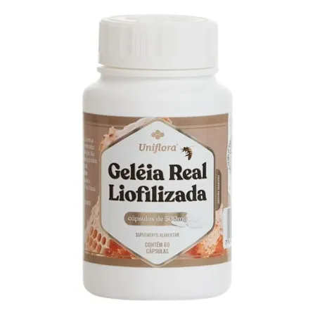 Geleia Real Liofilizada 500mg Uniflora 60 Cápsulas Sem Sabor