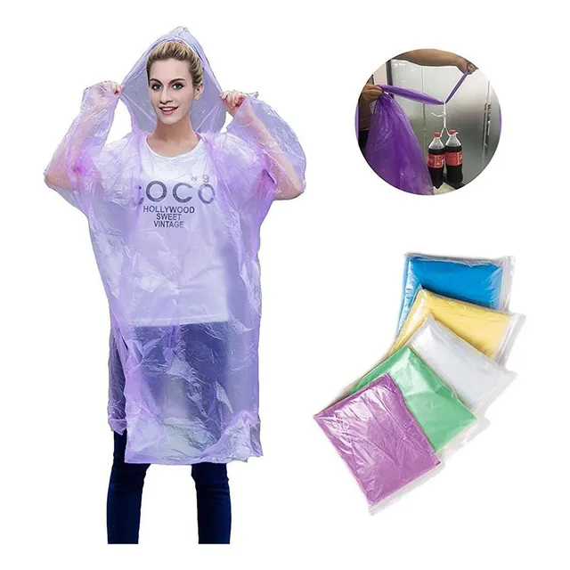 Paquete 100 Ponchos Desechables Lluvia Impermeable