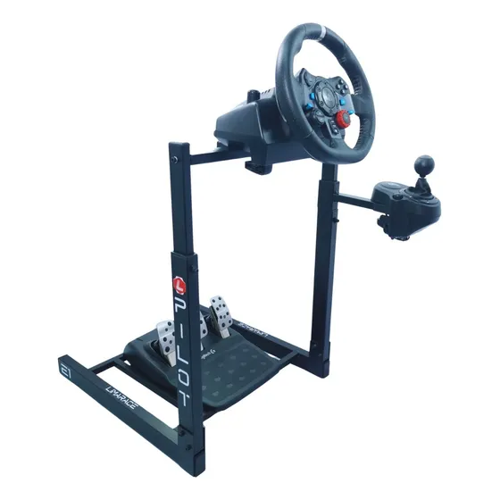 Suporte Cockpit Para Volante Logitech Com Suporte De Cambio.