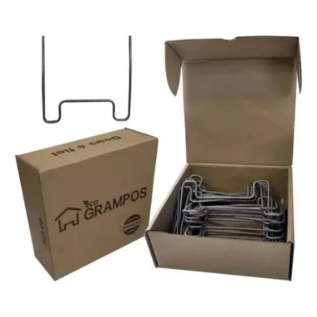 Grampos Caixaria Laje Fundação Baldrame Obra - Ecogrampos Tamanho 19 cm X 2cm