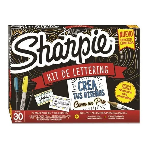Kit Marcadores Sharpie Permanente Para Lettering X30 Piezas