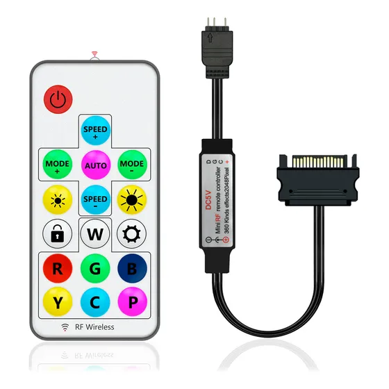 Controladora Argb Cooler Fan 3 Pinos 5v Conexão Sata Fonte