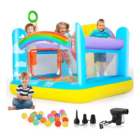 Trampolín Castillo Inflables Con Bomba Inflable Para Niños