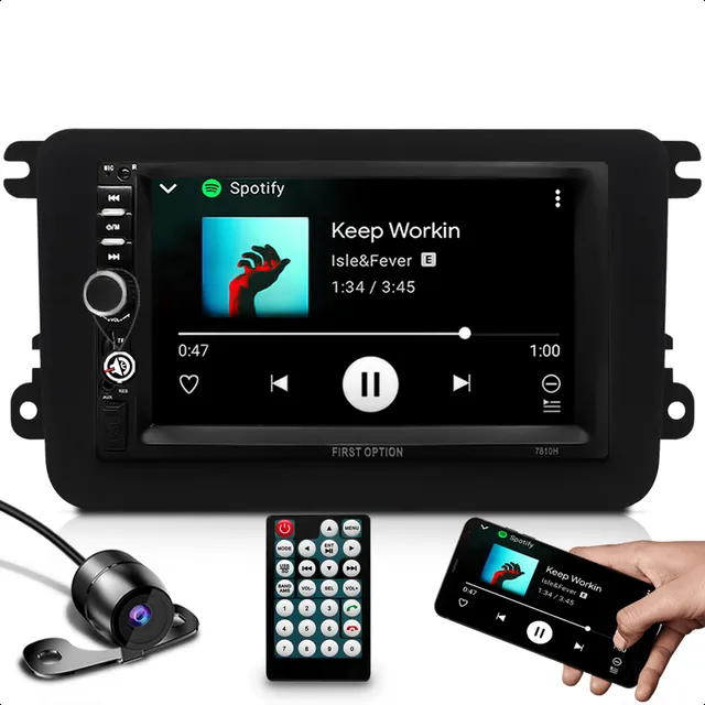 Som Midia Para Carro Completo Bt Esp + Kit Moldura 7p 2din