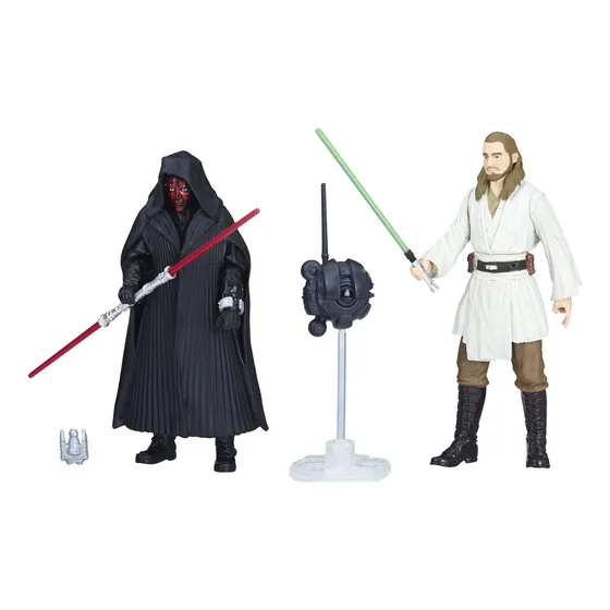 Figura De Acción Star Wars Maul & Qui-gon Con Force Link 2.0