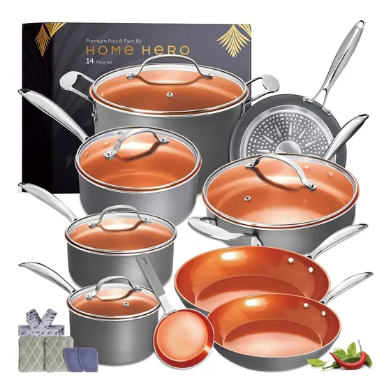 Home Hero Juego Olla Sarten Cocina Antiadherente 14 Para
