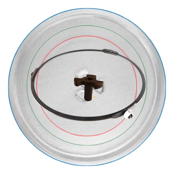 Kit Plato Trebol 25,5cm Aro Carro Acople Para Microondas