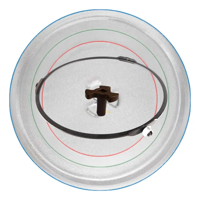 Kit Plato Trebol 25,5cm Aro Carro Acople Para Microondas