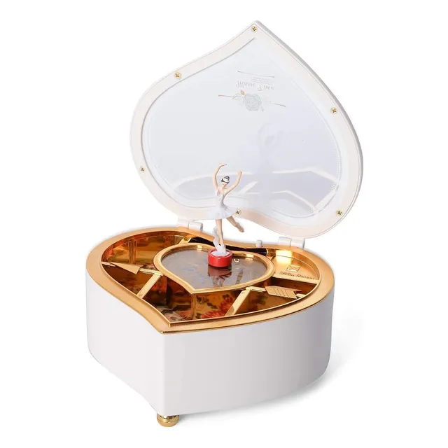Caja Musical Joyero Con Bailarina Corazón