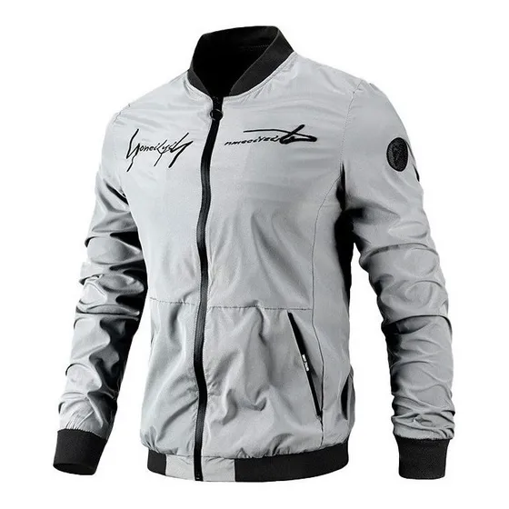 Cazadora Bomber Con Bordado De Letras Casual Rompevientos