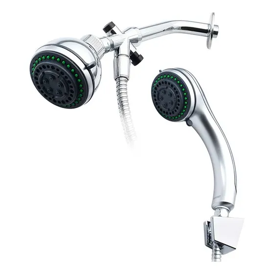 Set Regadera Fija + Ducha Telefono 1.5m Plastico Crom Griven