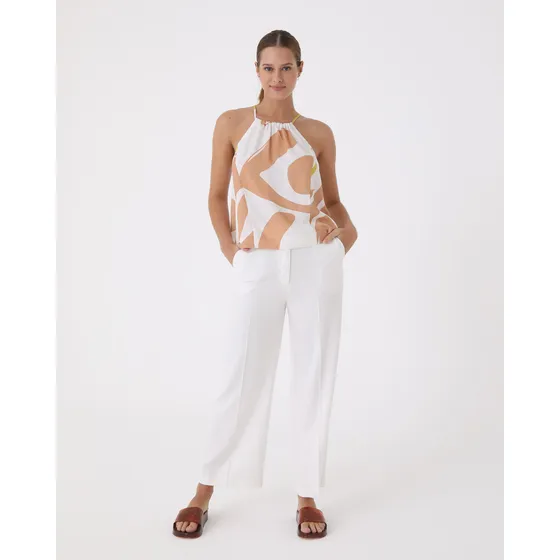 Pantalon Crop Tiro Alto Con Pinzas Mujer Desiderata