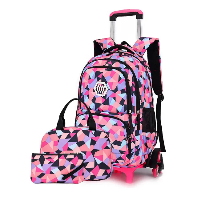 Juego De 3 Mochilas Portátiles Con Ruedas De Gran Capacidad