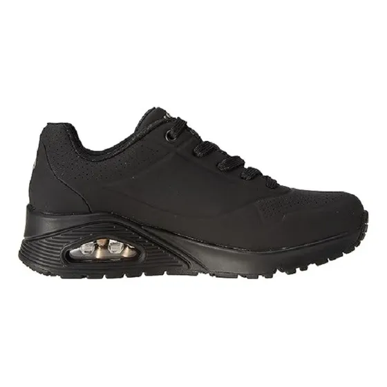 Tenis Skechers Mujer Negro Confort Memory Foam Dama -street- Stand On Air Negro Wide Fit