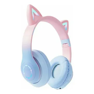 Audifonos Bluetooth5.3 Inalámbricos Niños Con Orejas De Gato Azul