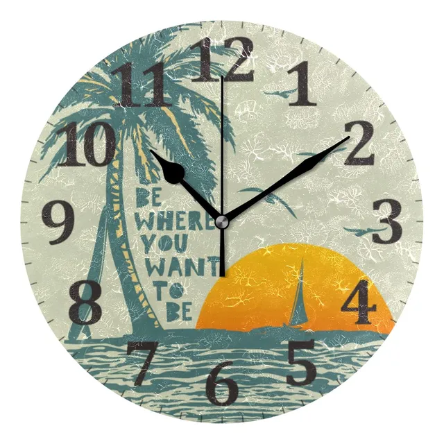 Reloj Pared Para Playa Silencioso Contagio 9.8  Redondo Sala