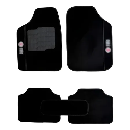 Jogo Tapete Carpete Premium 5 Peças Para Fiat Bordado Velcro