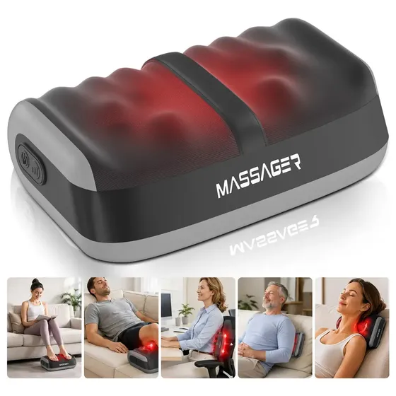 Massageador De Pés Elétrico Buaerfa Portátil com Aquecimento E Rolos, Shiatsu, Massagem Para Pernas