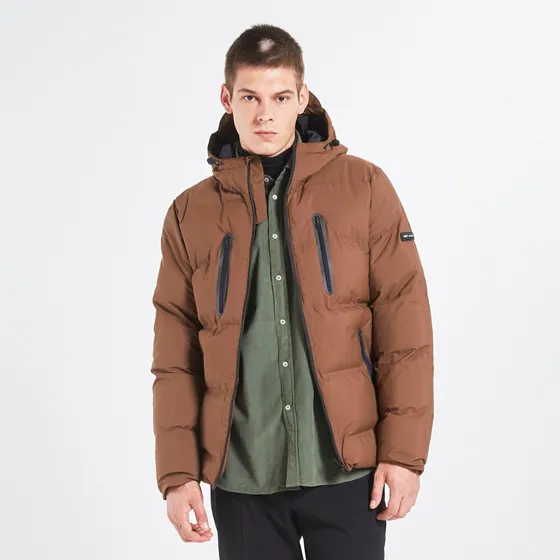 Campera Parka Ubuntu Hombre Nylon Impermeable Capucha