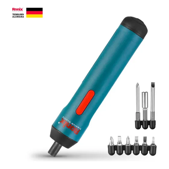 Destornillador Eléctrico Inalámbrico Ronix Recargable 8 Ptas