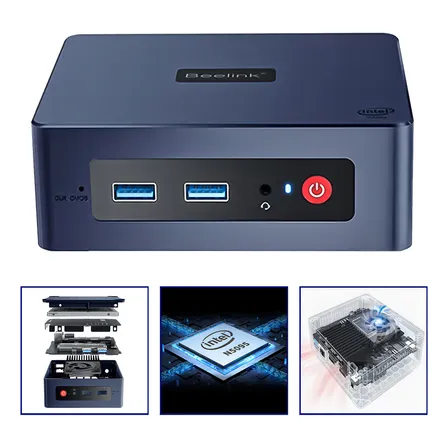 Mini PC Beelink Intel Celeron N5095 8GB RAM 128GB SSD Windows 11 HDMI Doble WiFi 5 Bluetooth